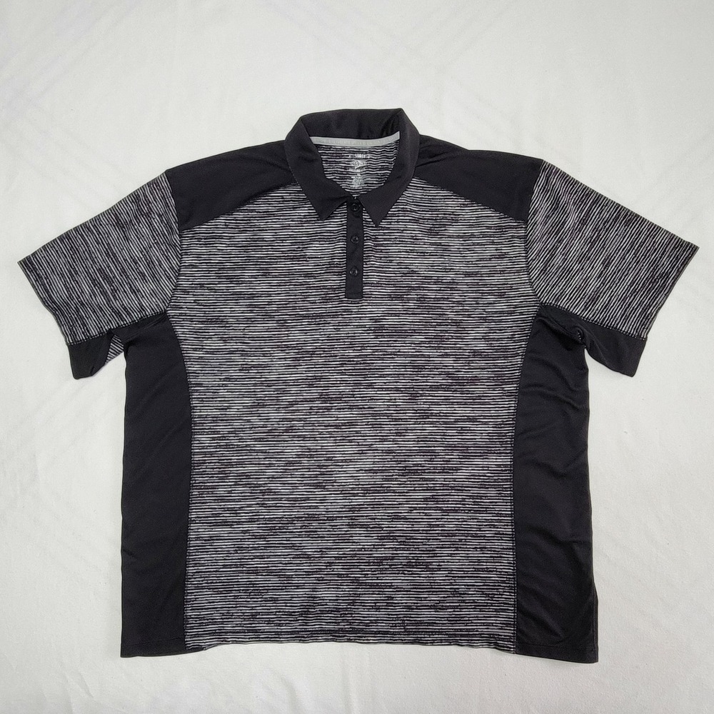 Reel Legends Polo Shirt Black Grey Men's XL‎ Freeline Lite Performance Gorpcore